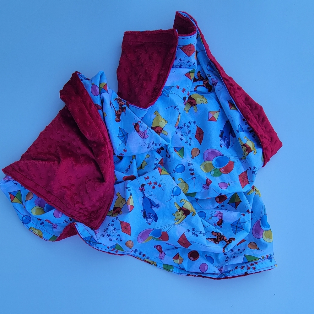 Winnie The Pooh Toile Cotton Calico Blanket for kids 28 x42